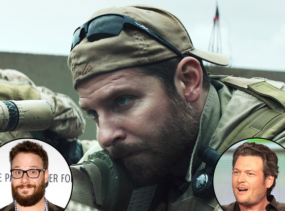 American Sniper, Bradley Cooper, Seth Rogen, Blake Shelton American Sniper, Bradley Cooper, Seth Rogen, Blake Shelton